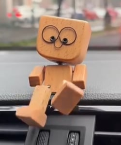 Wooden Decoration Figure with Movable Rocking Function and Interchangeable Faces