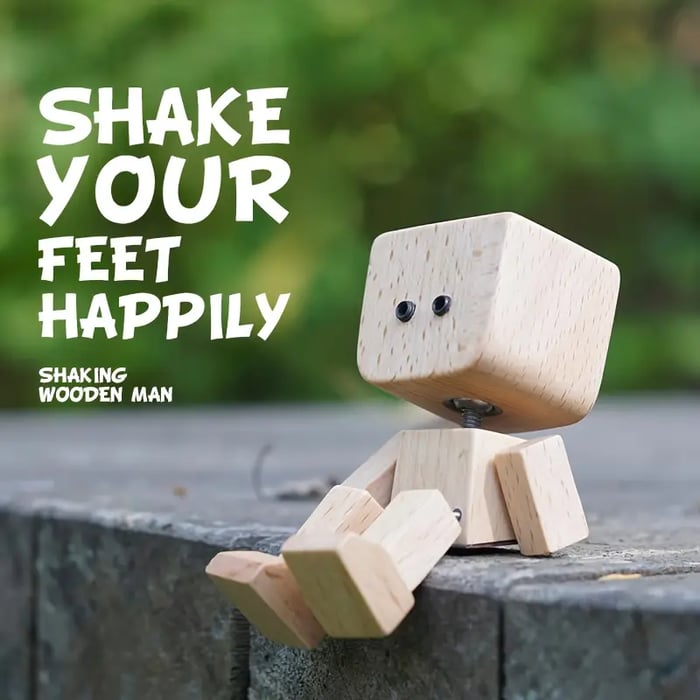 Wooden Decoration Figure with Movable Rocking Function and Interchangeable Faces