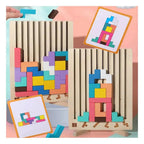 Wooden stacking game to promote concentration and fine motor skills