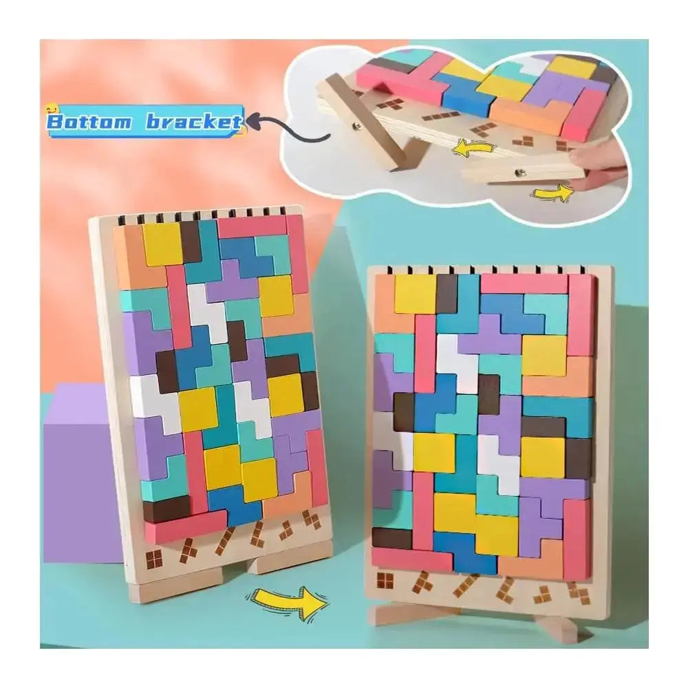 Wooden stacking game to promote concentration and fine motor skills