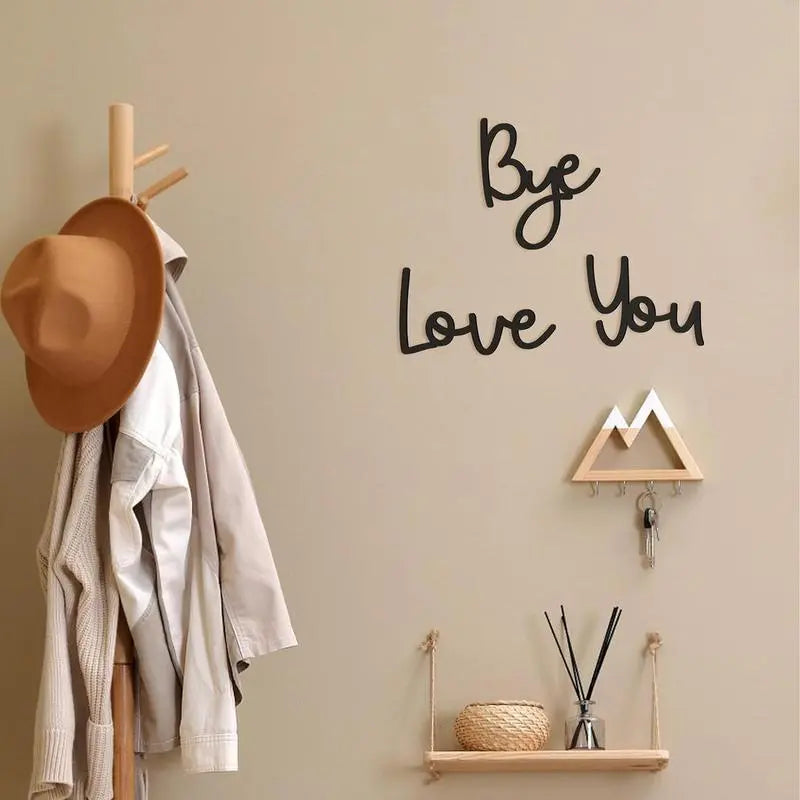 Wood wall decoration with adhesive back