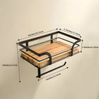 Wood Wall Shelf with Paper Holder | Bathroom Organizer