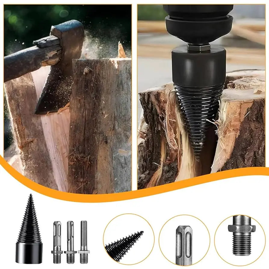 Wood drill attachment – Efficient splitting attachment for firewood quickly and easily