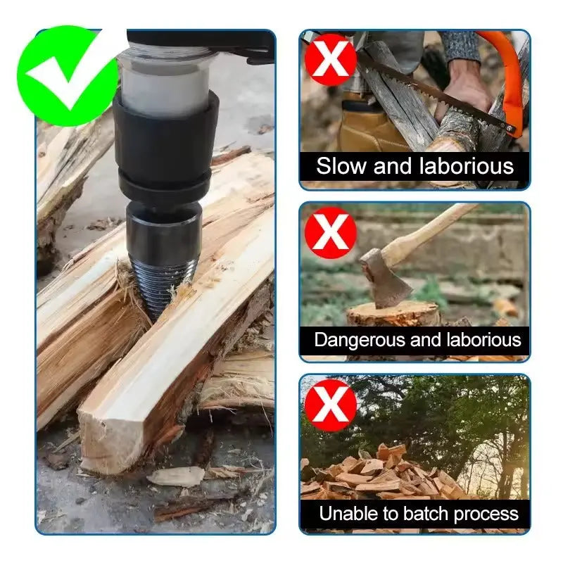 Wood drill attachment – Efficient splitting attachment for firewood quickly and easily