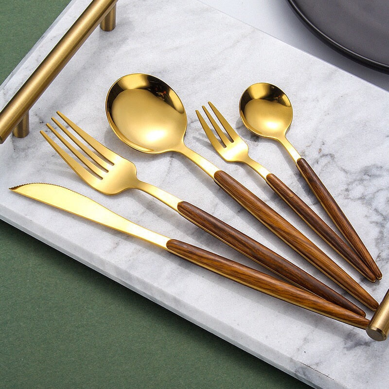 Wooden Handle Cutlery Set | Elegant Tableware for Every Occasion