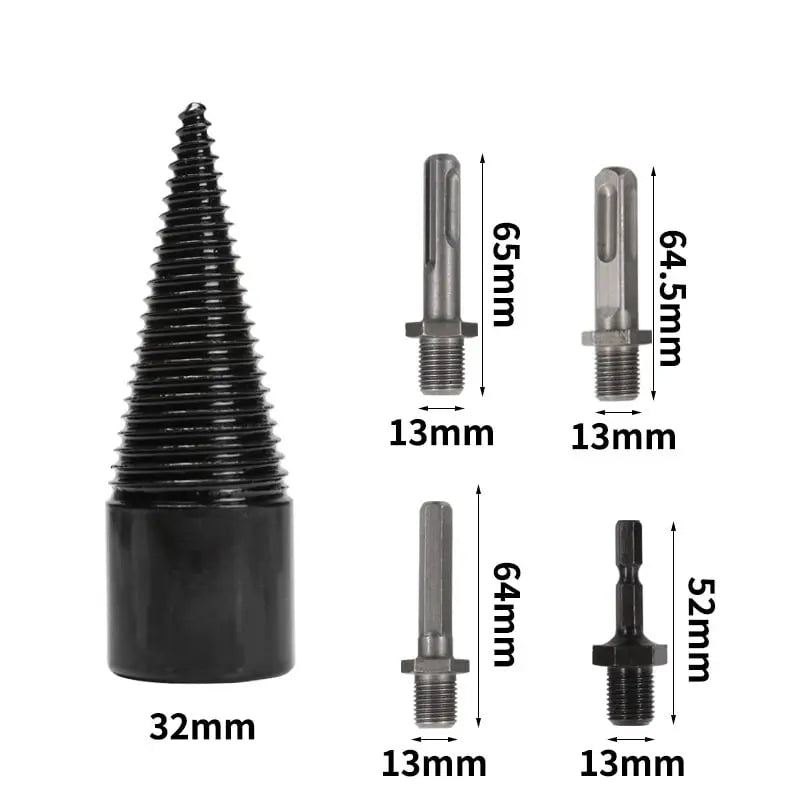 Wood splitting drill set – Energy-saving splitting with drill