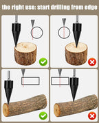 Wood splitting drill set – Energy-saving splitting with drill