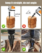 Wood splitting drill set – Energy-saving splitting with drill