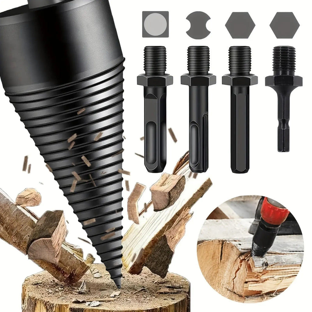Wood splitting drill set – Energy-saving splitting with drill