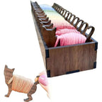 Wooden Bobbin Set with Animal Motifs – Organizer for Embroidery Floss (15 Bobbins)