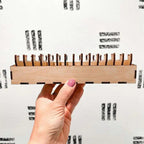 Wooden Bobbin Set with Animal Motifs – Organizer for Embroidery Floss (15 Bobbins)