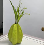 Artisanal Ceramic Flower Vase in Starfruit Shape
