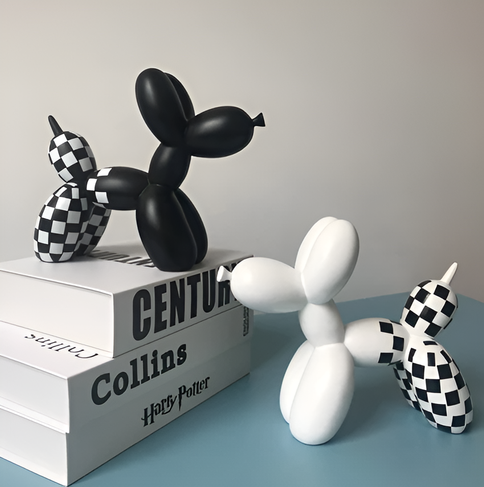 Balloon Pup Art – Quirky Decor for Living Room, 10x10cm