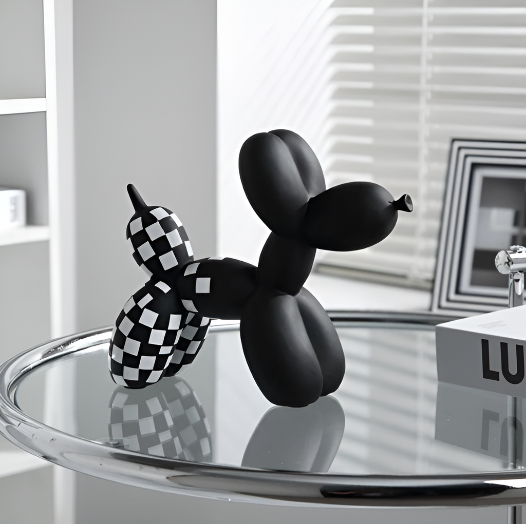 Balloon Pup Art – Quirky Decor for Living Room, 10x10cm