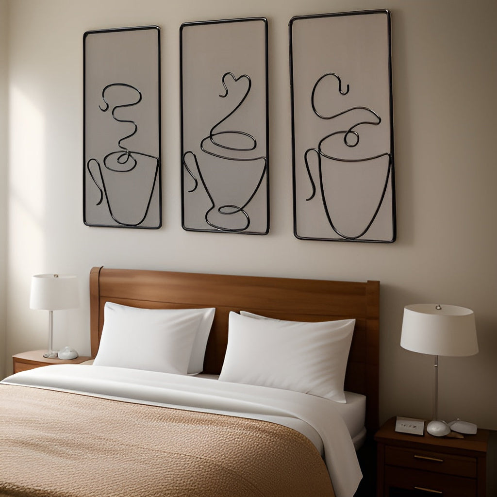 Brewtiful Cups – Aesthetic coffee cup wall art made of iron