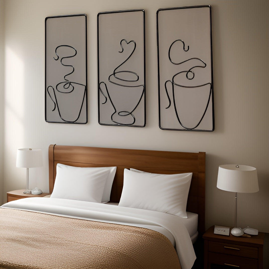 Brewtiful Cups – Aesthetic coffee cup wall art made of iron