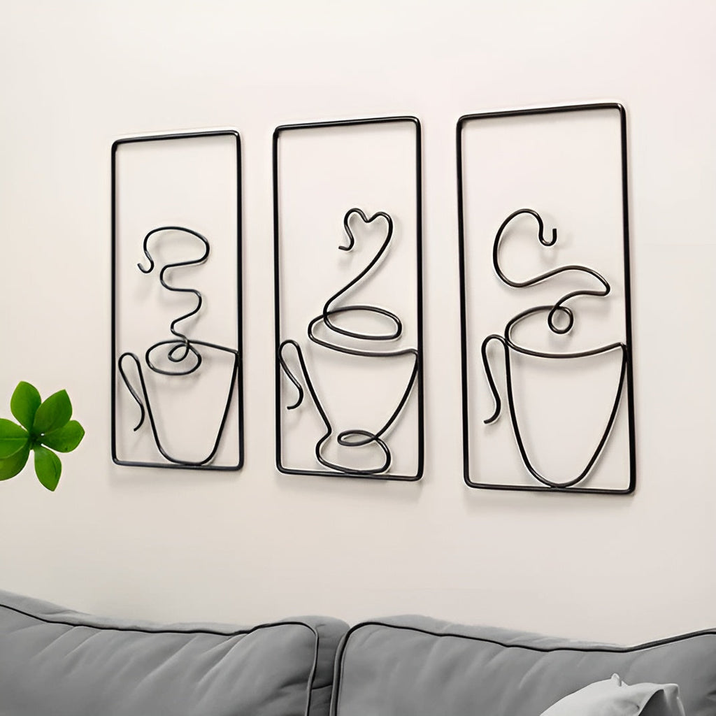 Brewtiful Cups – Aesthetic coffee cup wall art made of iron