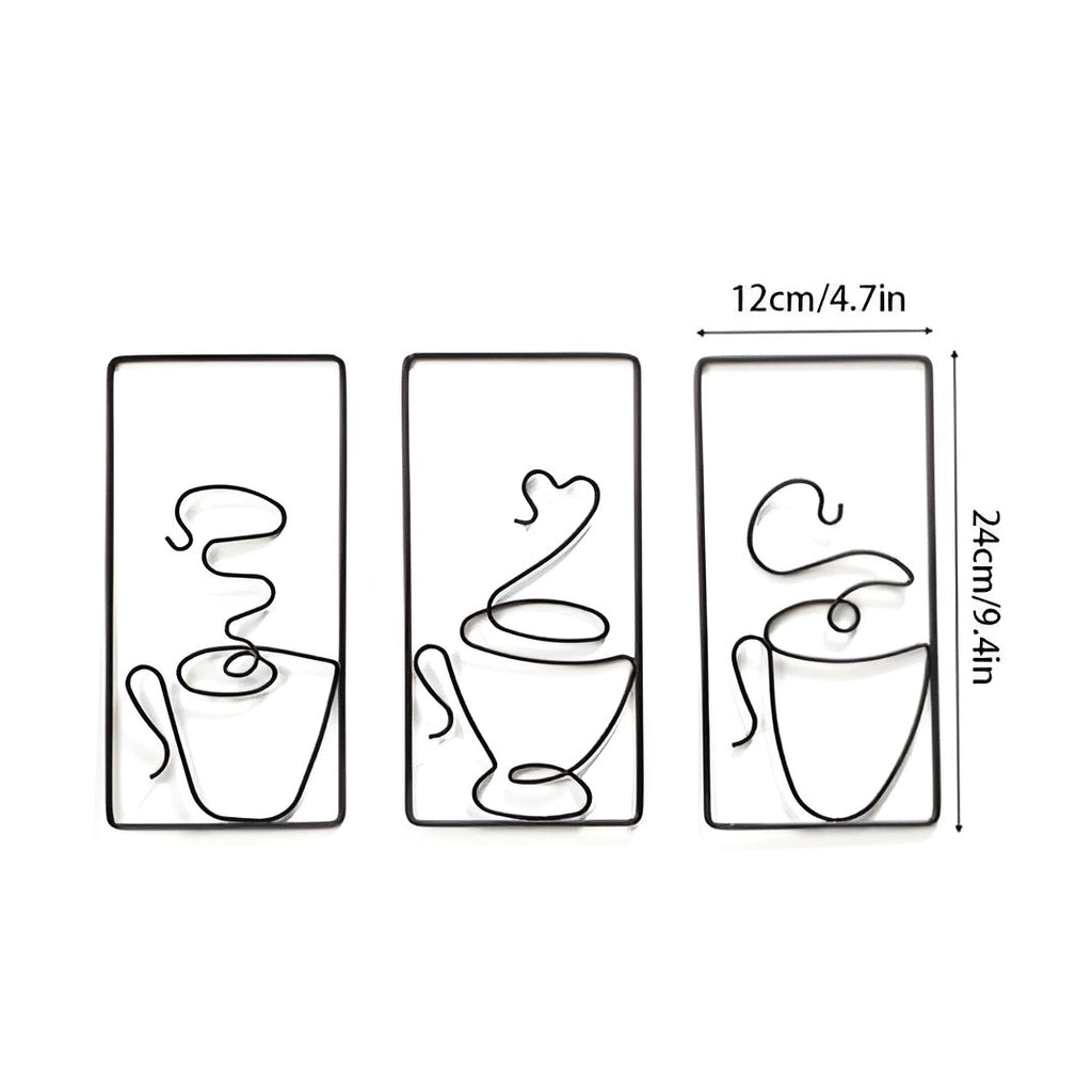 Brewtiful Cups – Aesthetic coffee cup wall art made of iron