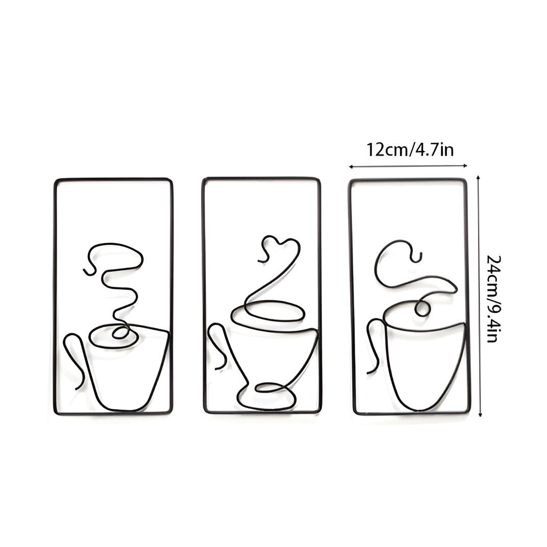 Brewtiful Cups – Aesthetic coffee cup wall art made of iron
