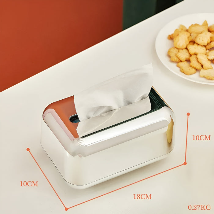 Luxurell Tissue Box | Mirror-Gold Finish | High Gloss Design | Stylish & Neat