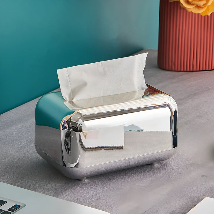 Luxurell Tissue Box | Mirror-Gold Finish | High Gloss Design | Stylish & Neat