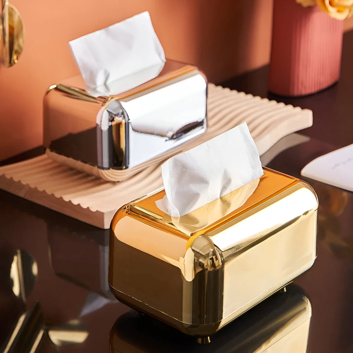 Elegant Tissue Box Holder with Glossy Surface