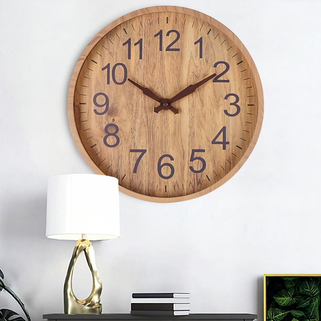 Elegant Wooden Wall Clock – Silent Kitchen Clock