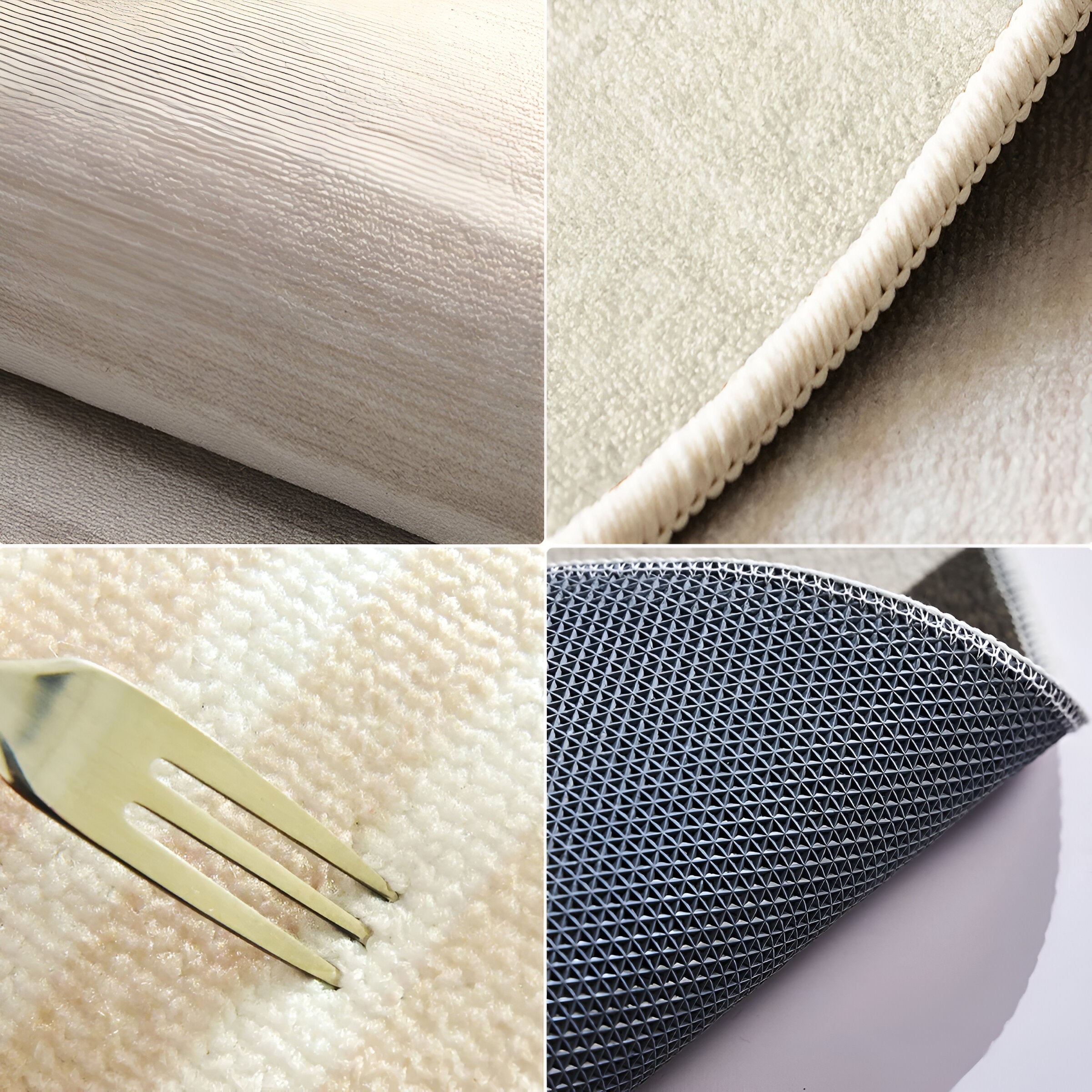 ComfiOval Rug Beige – Non-slip Velour Rug, 60x90 to 180x250 cm