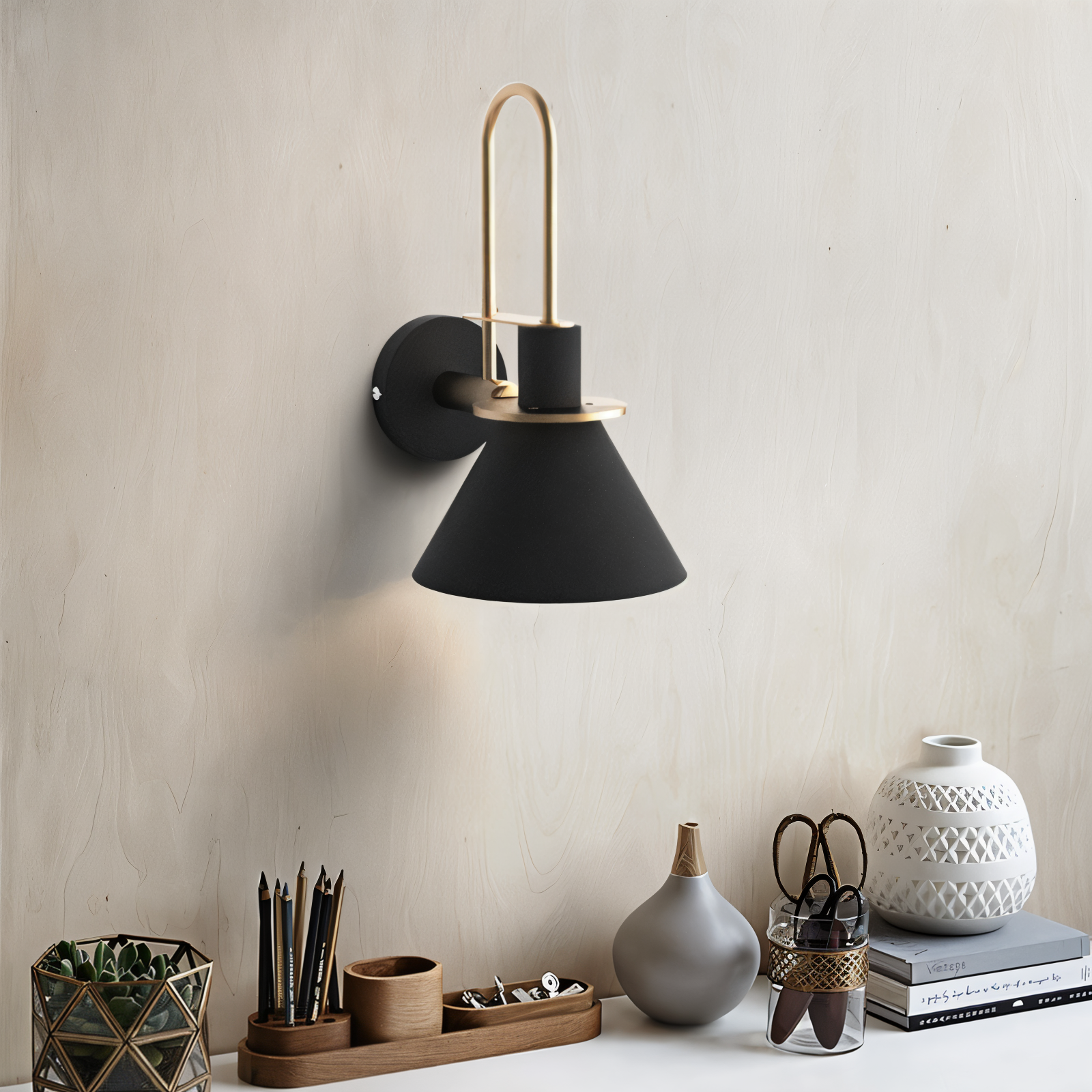 Postmodern LED Wall Lamp with Trumpet Shaped Design
