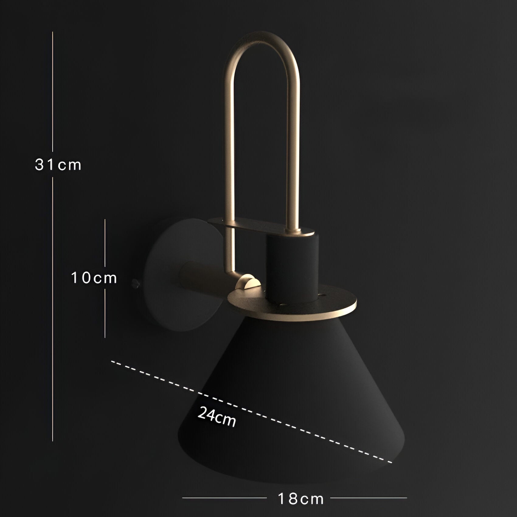 Postmodern LED Wall Lamp with Trumpet Shaped Design