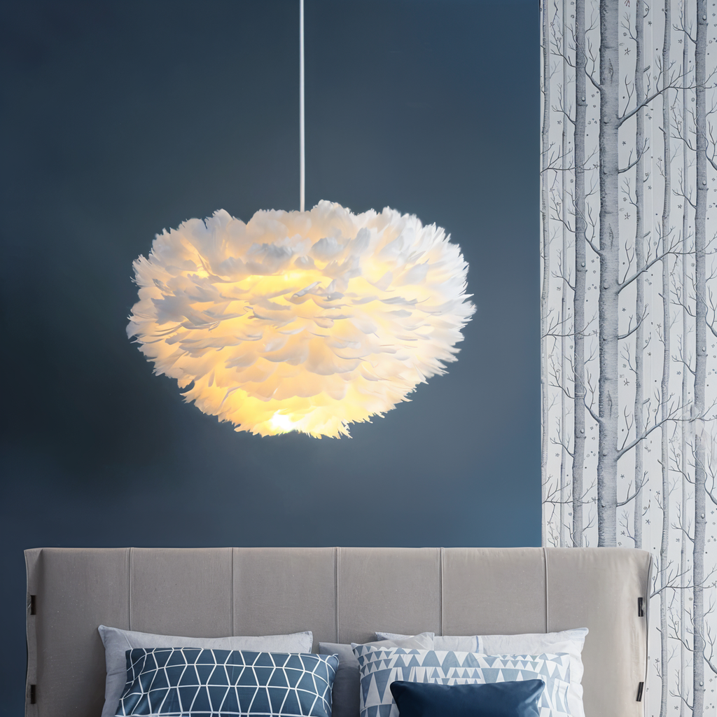 Dreamcatcher Feather Chandelier - Handmade, adjustable pendant light
