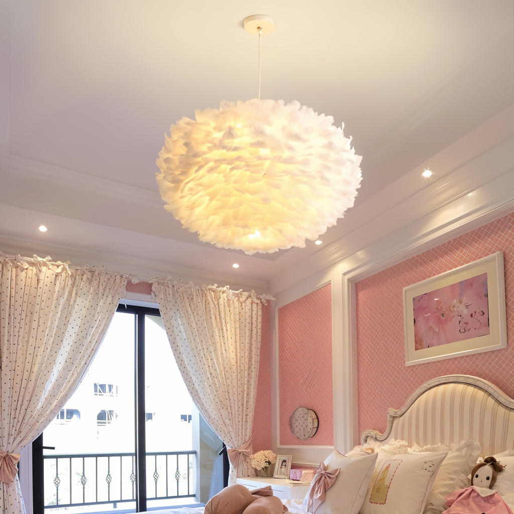 Dreamcatcher Feather Chandelier - Handmade, adjustable pendant light