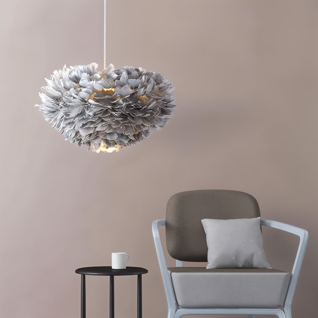 Dreamcatcher Feather Chandelier - Handmade, adjustable pendant light