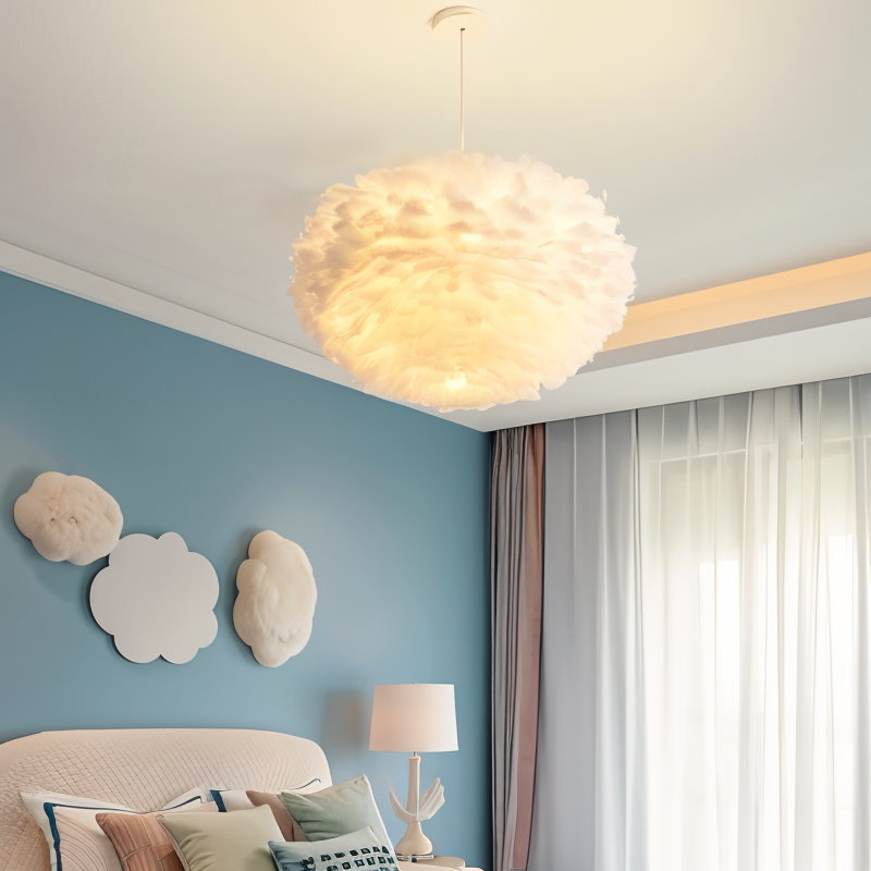 Dreamcatcher Feather Chandelier - Handmade, adjustable pendant light