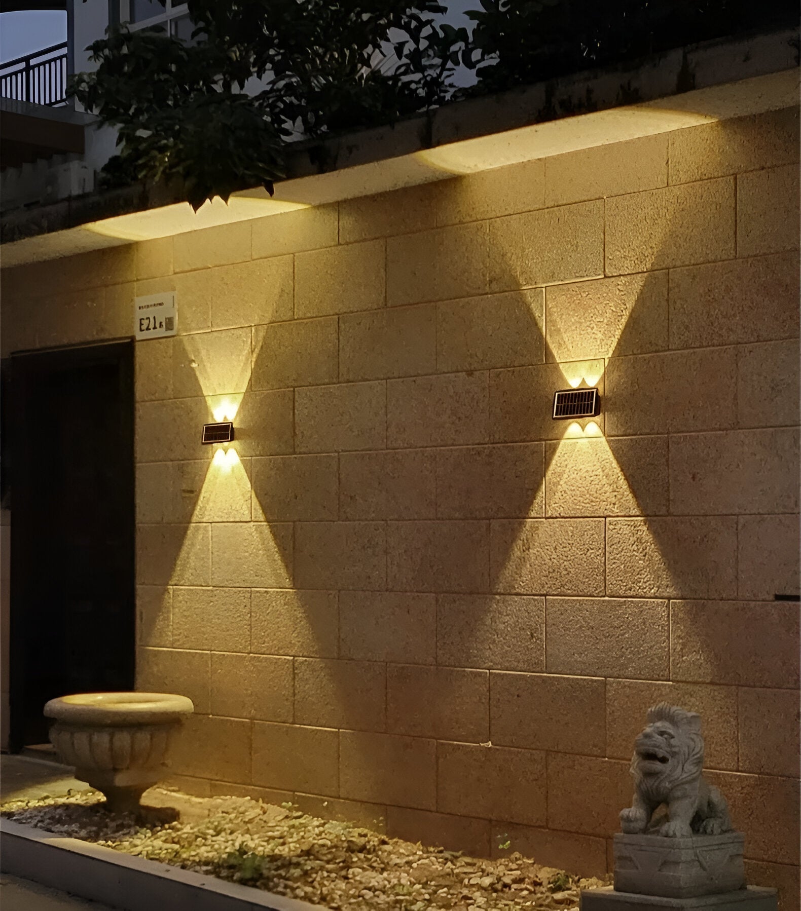 Waterproof LED Solar Wall Light for Outdoors with Up & Down Lighting