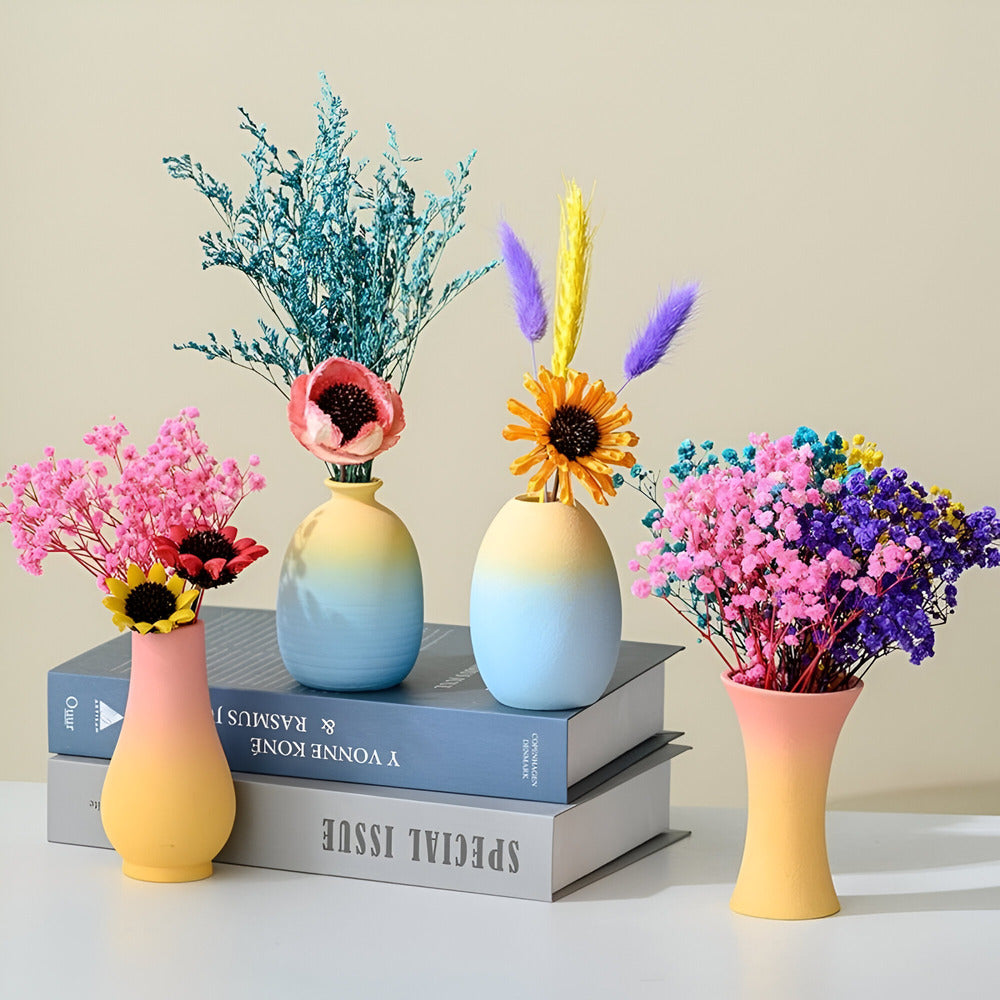 Elegant Ceramic Vase in Macaron Colors