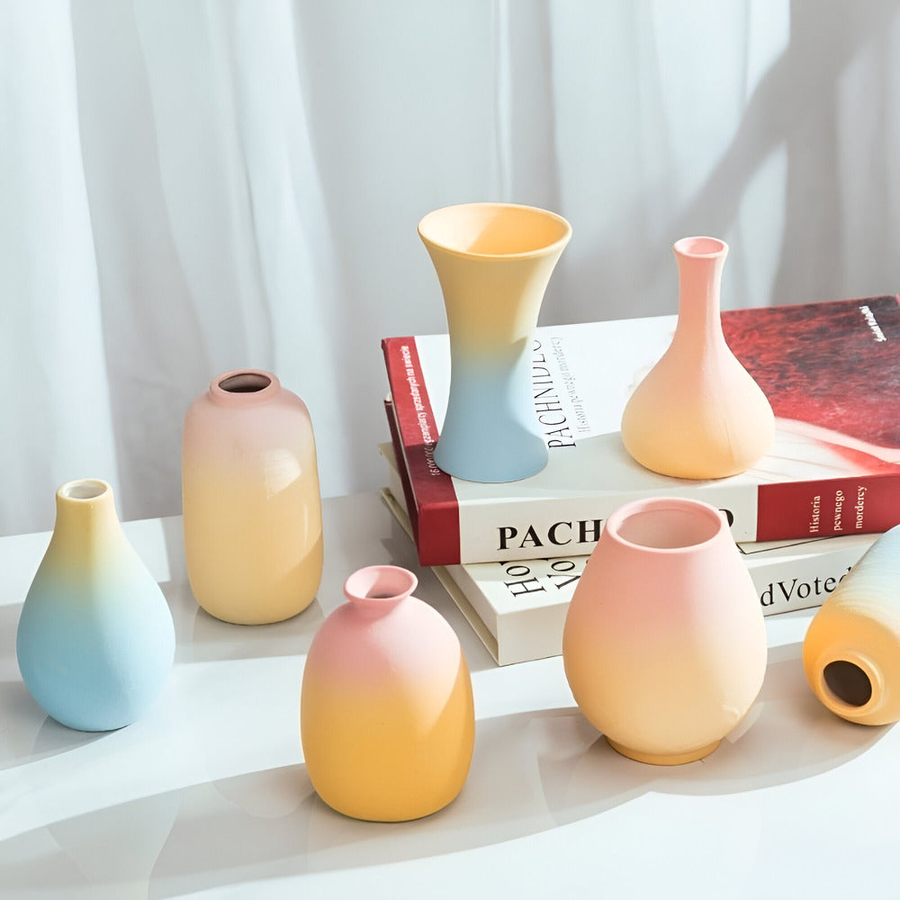Elegant Ceramic Vase in Macaron Colors
