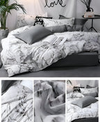 Luxury 3-Piece Bedding Set with Marble Print