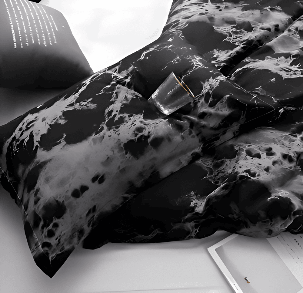 Luxury 3-Piece Bedding Set with Marble Print