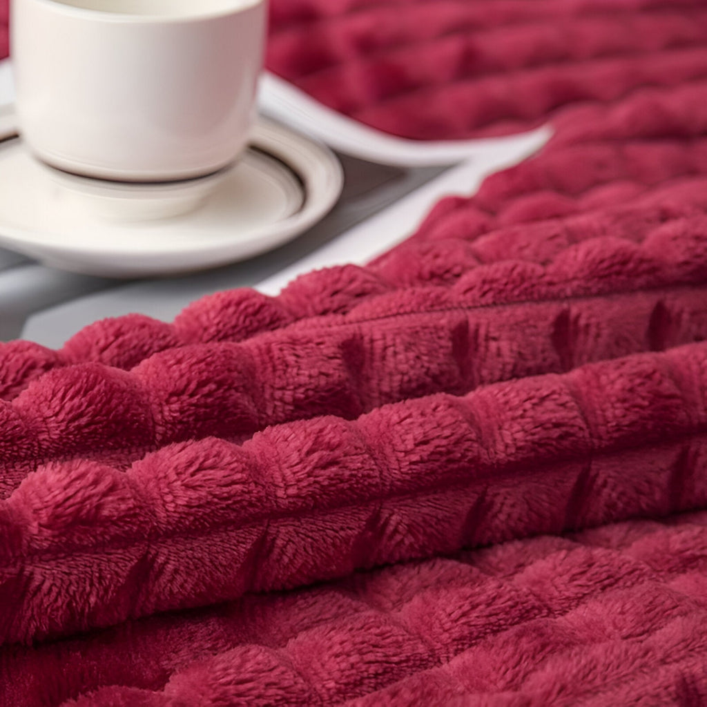 EliteWave Plaid - Ultrafluffy structured coral fleece blanket