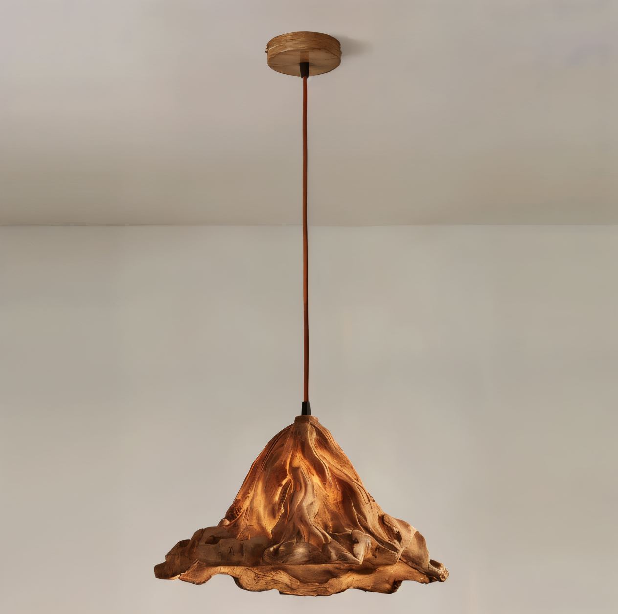 Artistic Pendant Lamp made of Resin with Volcanic Design