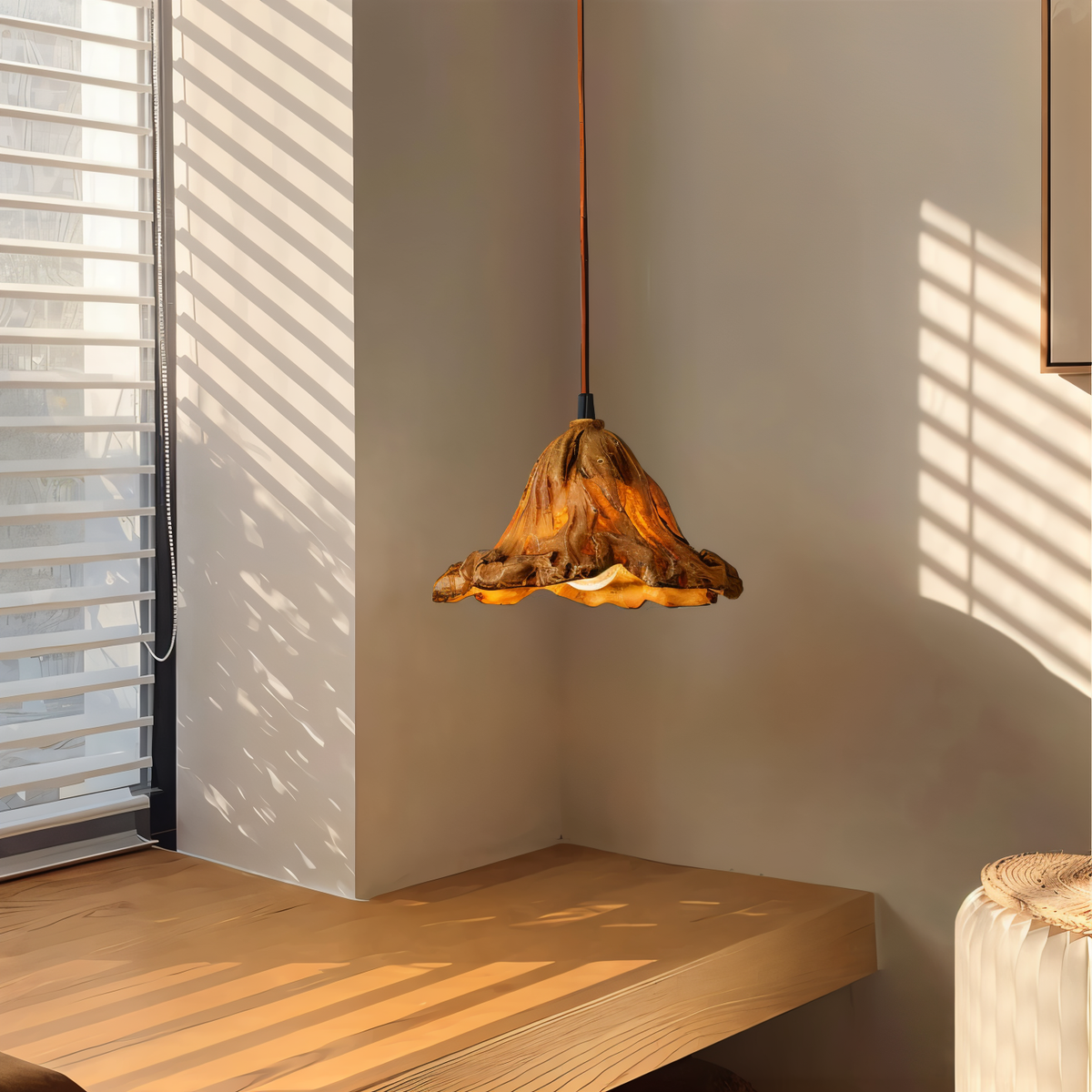Artistic Pendant Lamp made of Resin with Volcanic Design