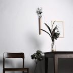FreshFloret Wall-Mounted Wooden Vase – Solid Beech & Walnut Flower Display