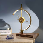 Modern LED Table Lamp with Clock and Wireless Charger