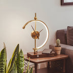 Modern LED Table Lamp with Clock and Wireless Charger
