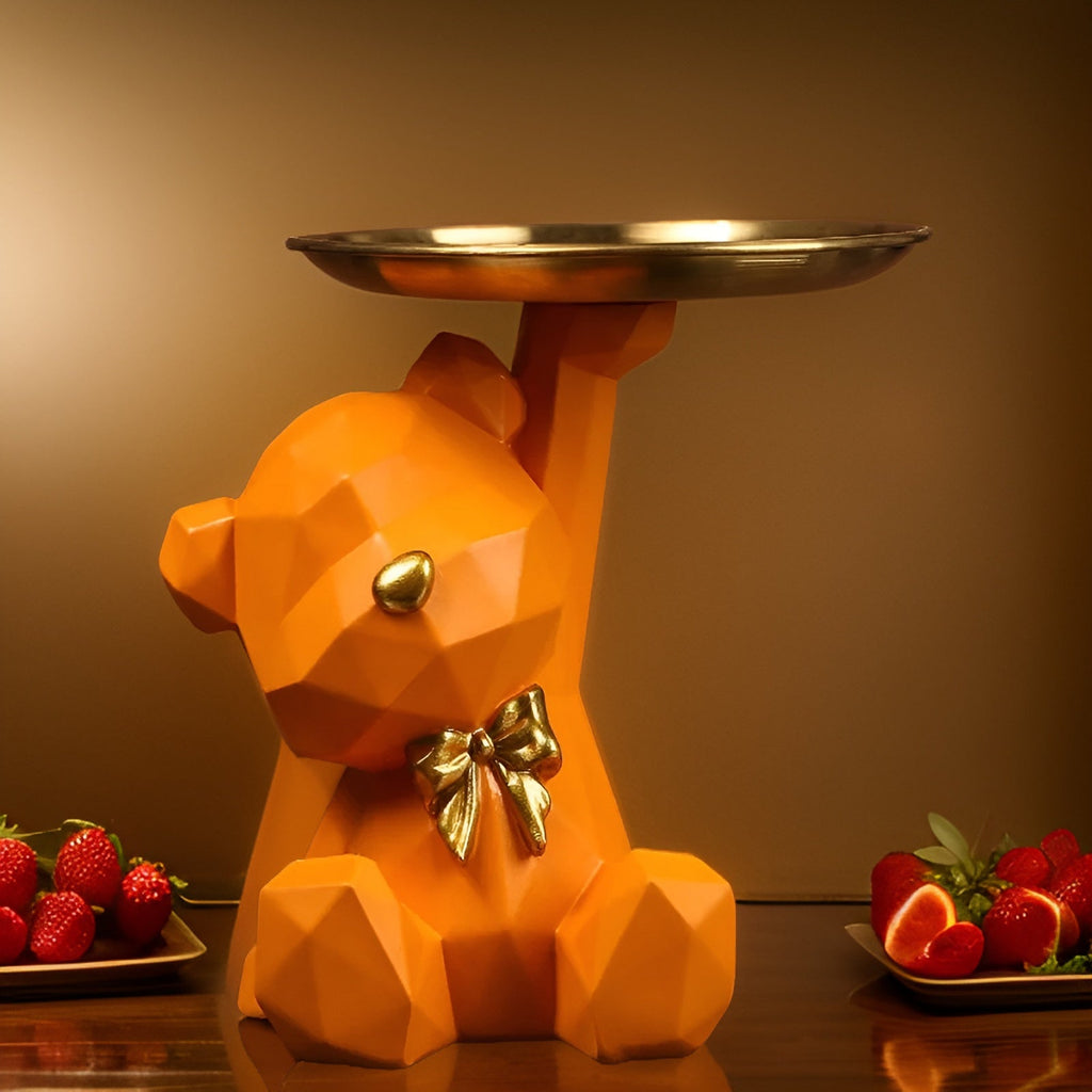 Decorative Geometric Tray In Bear Shape