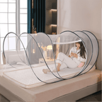 Foldable round mosquito net with fine mesh