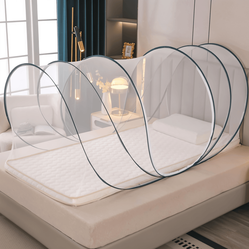 Foldable round mosquito net with fine mesh