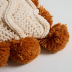 Knitted Cushion Cover with Tassels in Boho Style