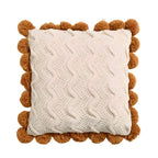 Knitted Cushion Cover with Tassels in Boho Style